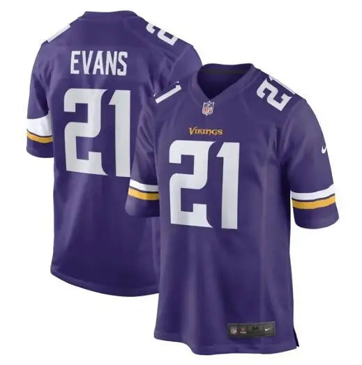 Purple Minnesota Vikings Nike Game Player Jersey with EVANS and 21 on the back