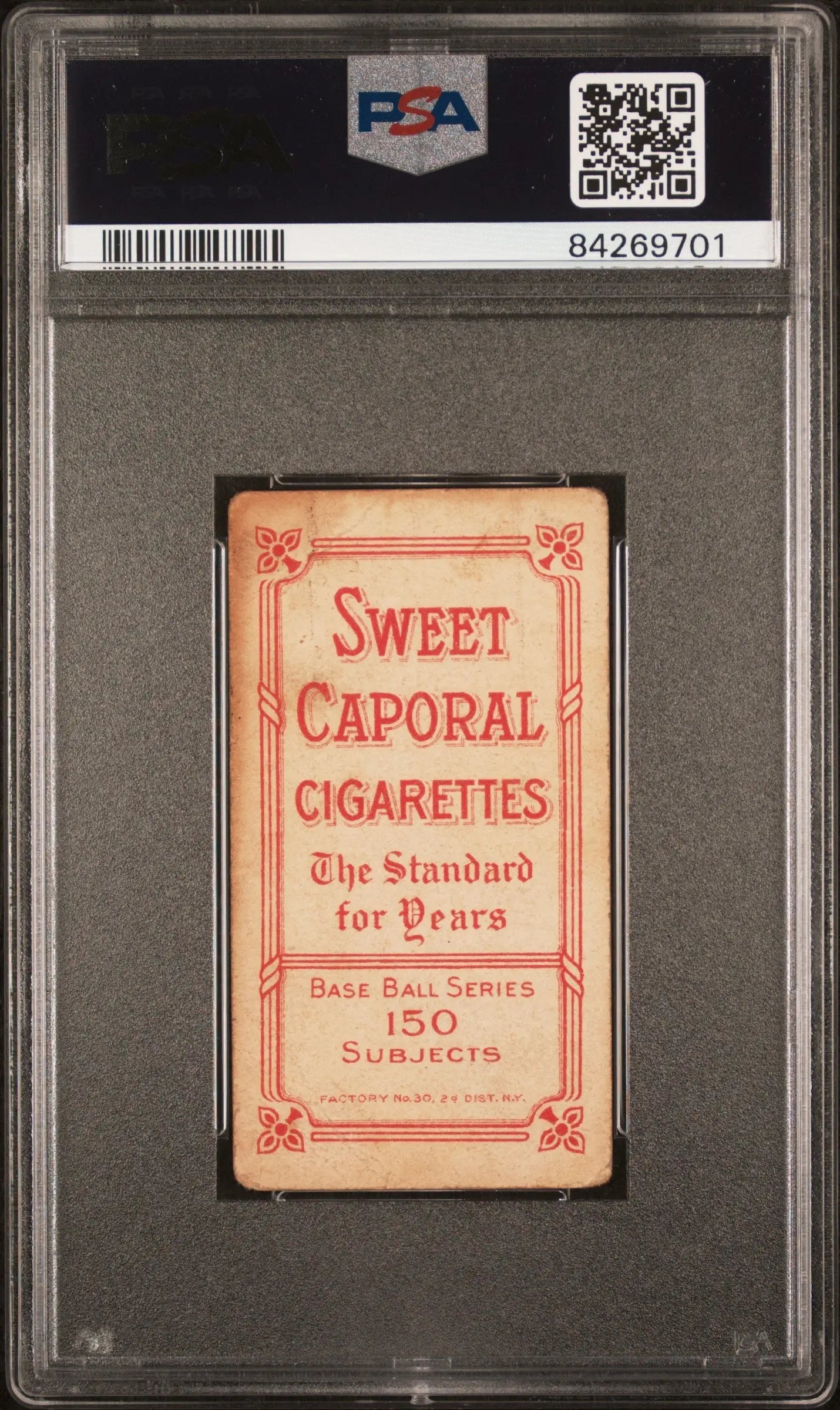 Al Bridwell 1909-11 T206 Sweet Caporal card in PSA 2 graded protective case
