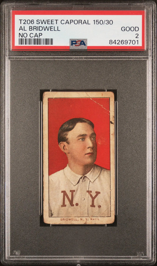Vintage T206 Sweet Caporal Al Bridwell baseball card in PSA graded holder for collectors