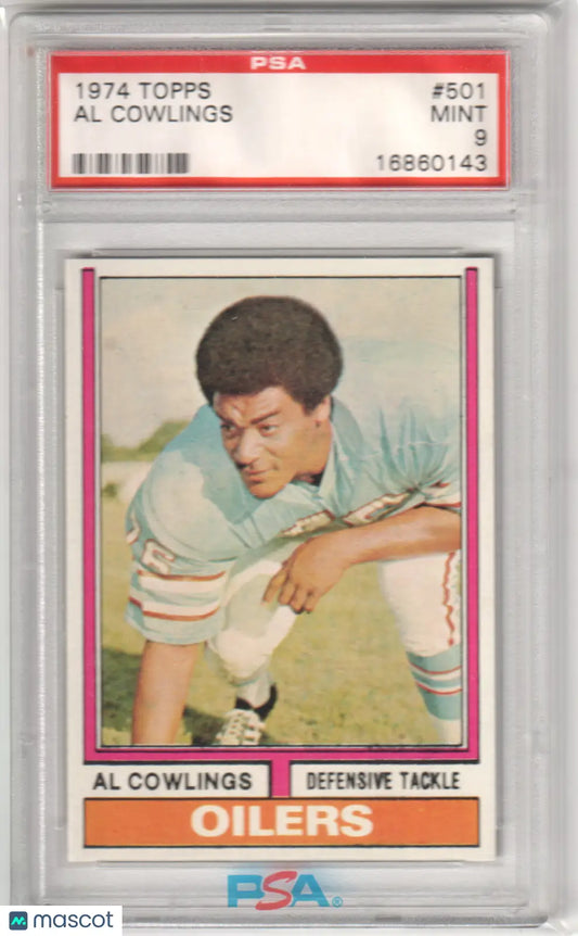 Columbia Hobby graded 1974 Topps Al Cowlings #501 football card PSA 9 Mint