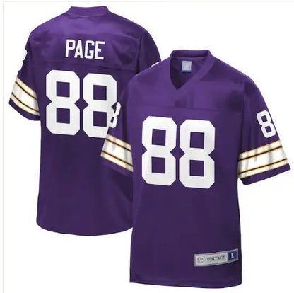 Purple Alan Page Minnesota Vikings NFL Pro Line retired player replica jersey with number 88