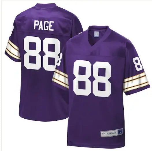 Purple Alan Page Minnesota Vikings NFL Pro Line retired player replica jersey with number 88