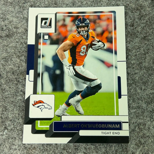 Albert Okwuegbunam Denver Broncos 2022 football trading card displayed in product image