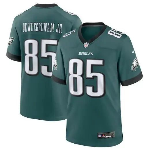 Green Philadelphia Eagles Nike jersey midnight green with albert okwuegbunam jr 85 on back