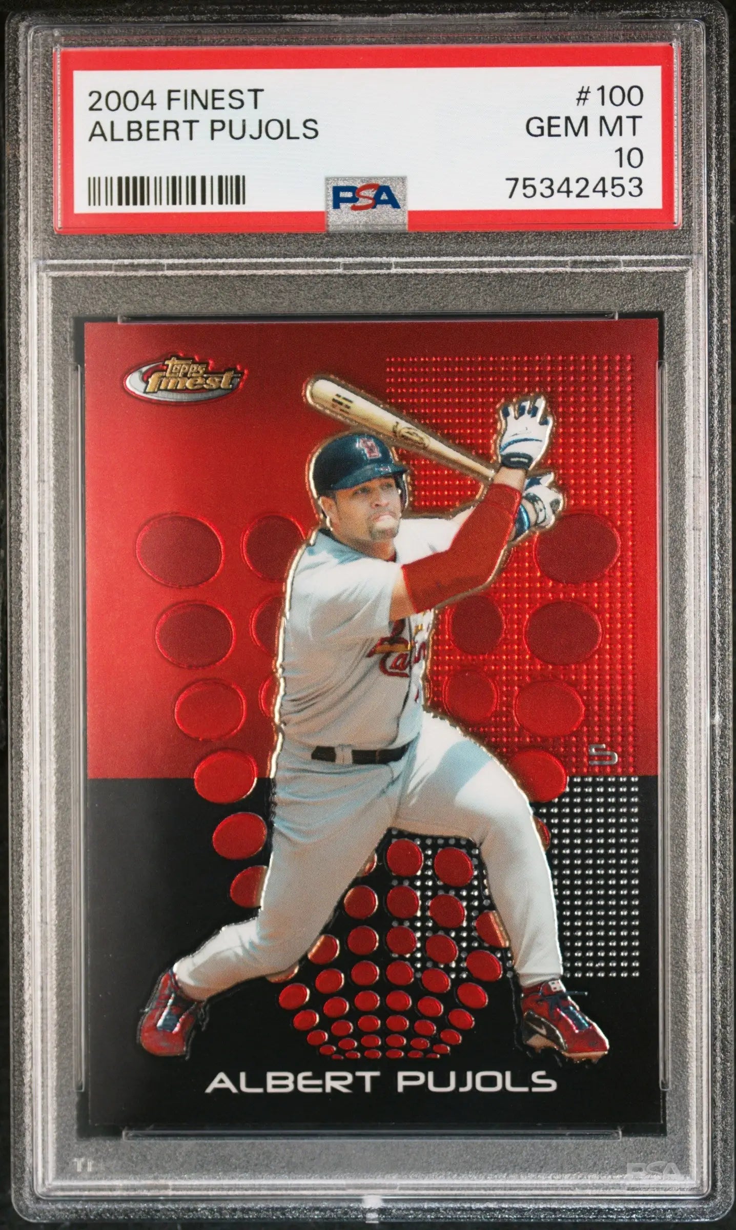 Graded Albert Pujols 2004 Topps Finest baseball card PSA 10 GEM MNT Columbia Hobby