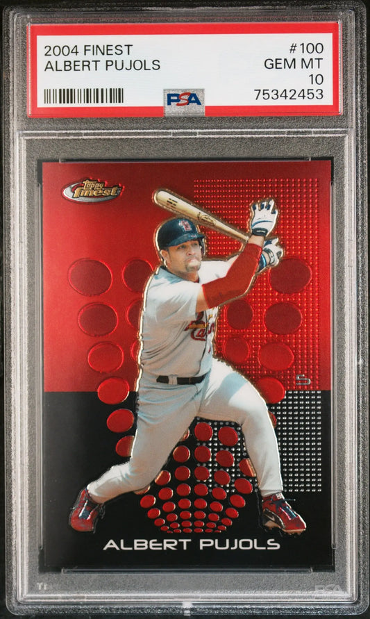 Graded Albert Pujols 2004 Topps Finest baseball card PSA 10 GEM MNT Columbia Hobby