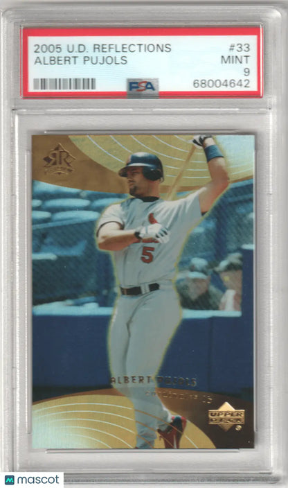 Albert Pujols baseball card from Upper Deck Reflections showcased on Columbia Hobby site