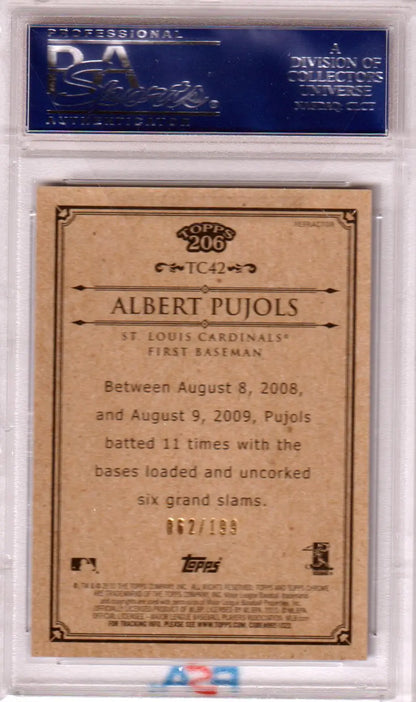 Albert Pujols baseball card Columbia Hobby 2010 Topps Chrome TC42 Blue Refractor PSA 10