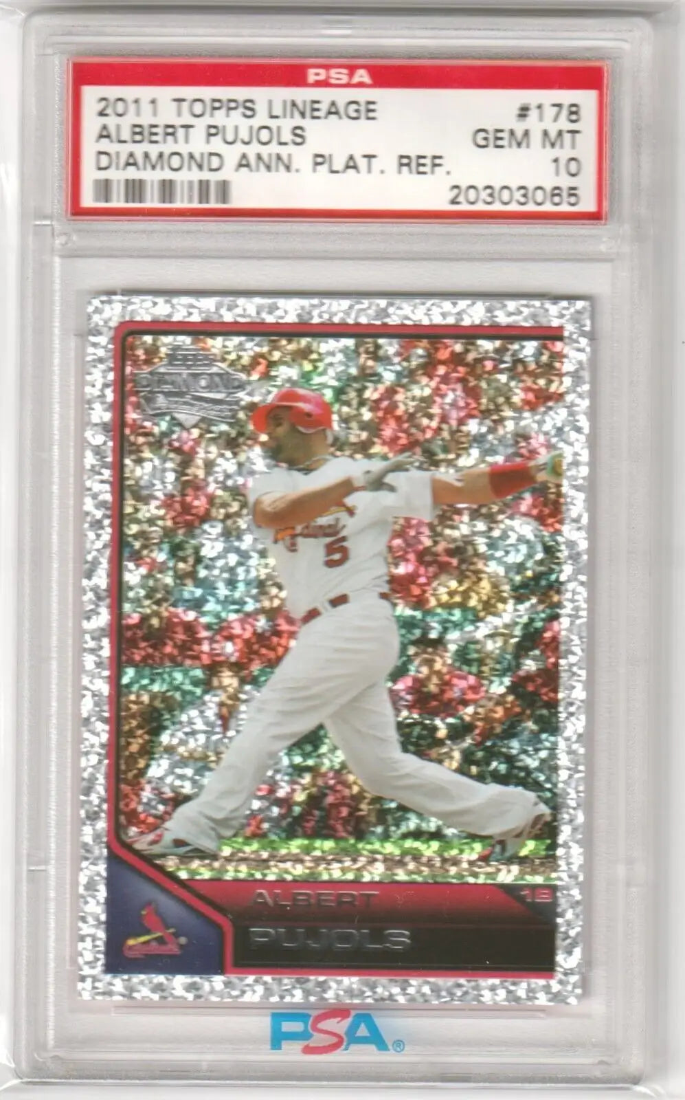 Graded Albert Pujols baseball card from Columbia Hobby’s eBay store, PSA 10 Gem Mint