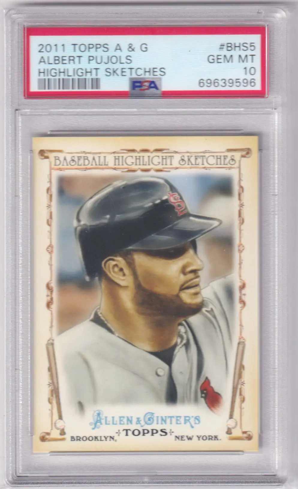 Graded Albert Pujols baseball card from Topps Allen & Ginter, Columbia Hobby PSA 10