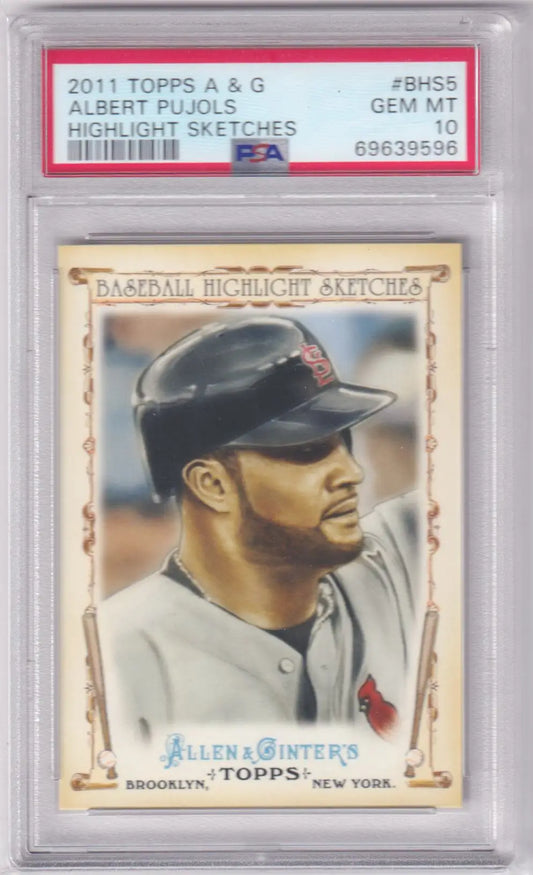 Graded Albert Pujols baseball card from Topps Allen & Ginter, Columbia Hobby PSA 10