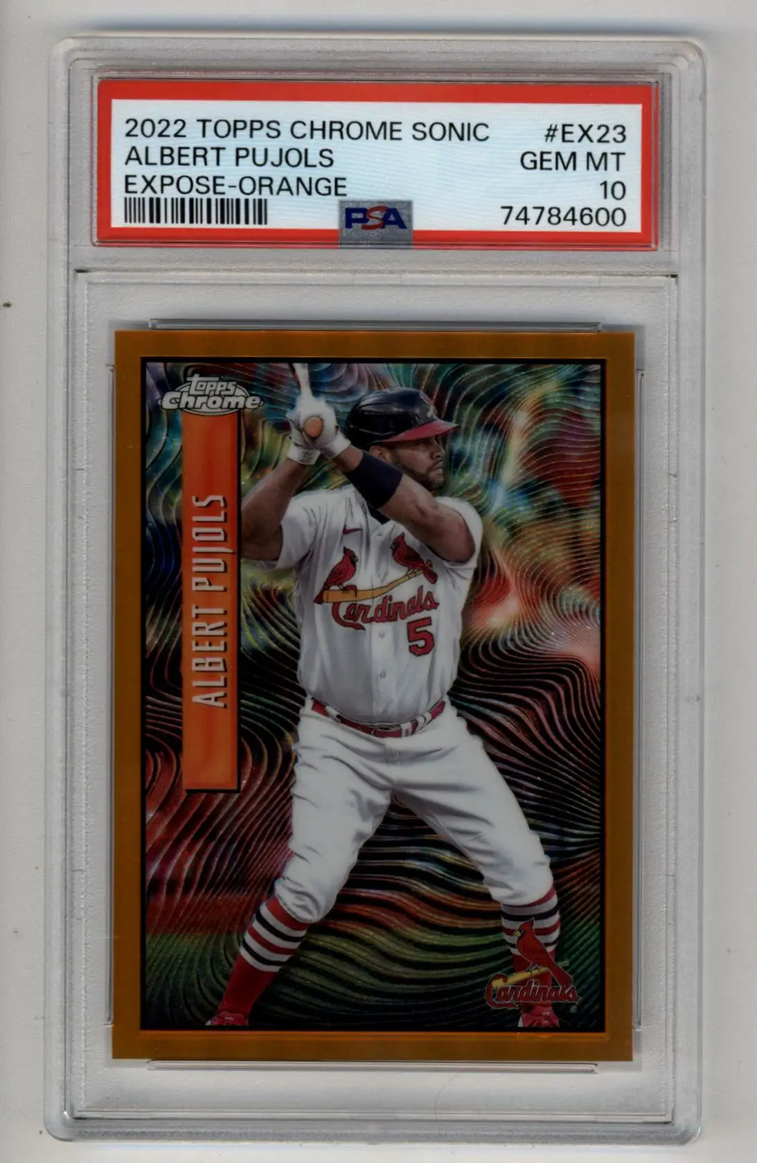 Albert Pujols 2022 Topps Chrome Sonic Expose 24/25 PSA 10 Gem Mint card