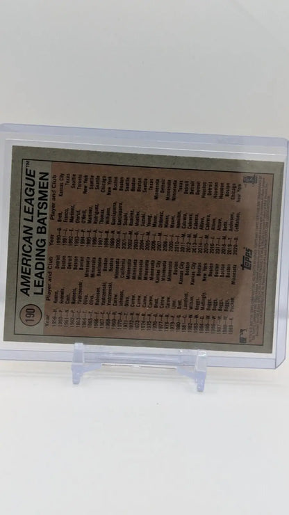 Albert Pujols In Action Red Border 2021 Topps Heritage card in protective case