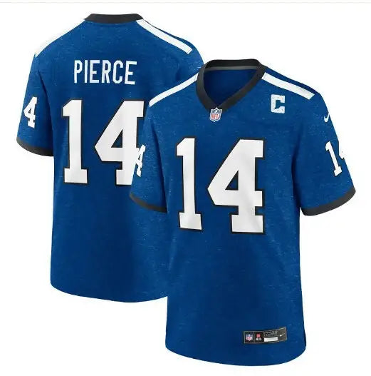 Blue Alec Pierce Indianapolis Colts Nike game jersey with number 14 and PIERCE on back