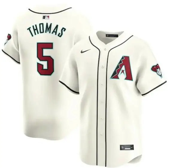 Cream-colored Arizona Diamondbacks Nike Home Limited Player Jersey worn by Alek Thomas