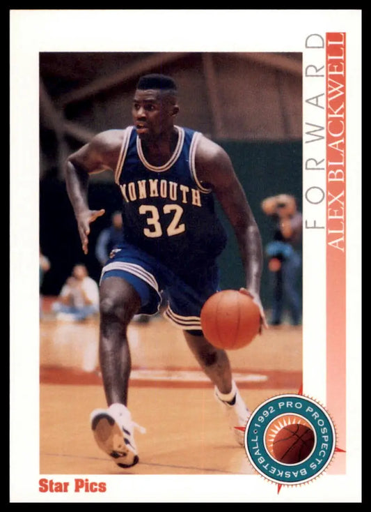 Alex Blackwell basketball card from Star Pics series in the Alex Blackwell 1992 Monmouth Hawks product