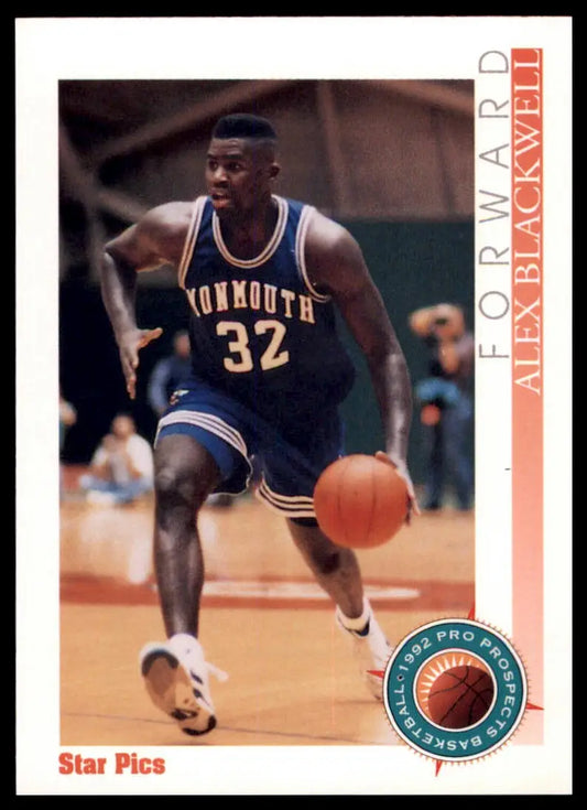 Alex Blackwell basketball card from Star Pics series, featuring Alex Blackwell Monmouth Hawks