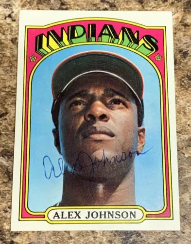 Alex Johnson signed 1972 Topps #215 card of Cleveland Indians for collectors