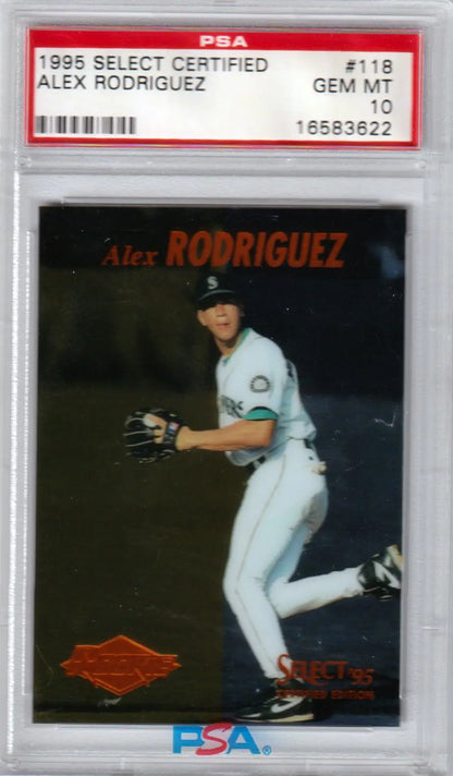 Alex Rodriguez baseball card in PSA graded holder from Columbia Hobby, select certified rookie