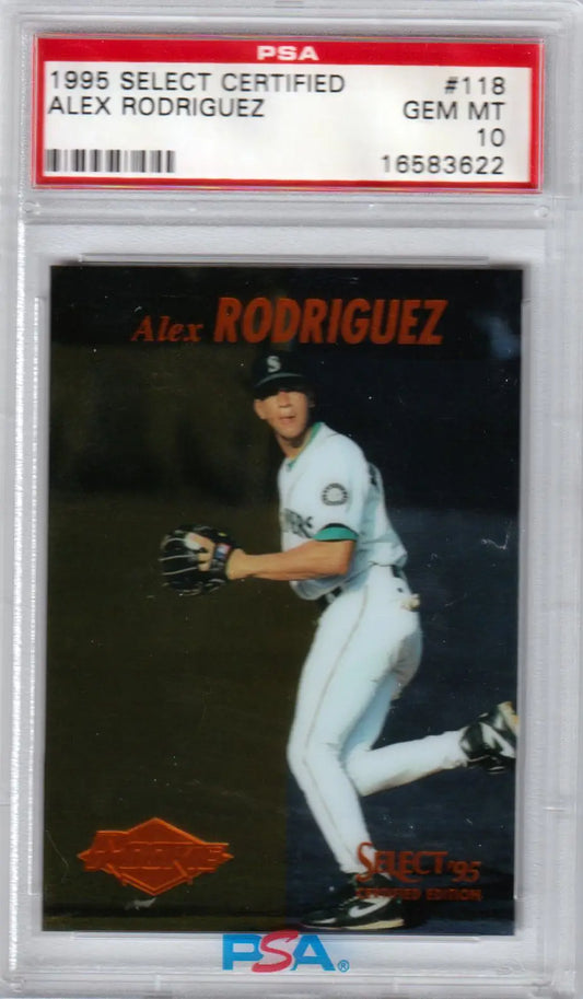 Alex Rodriguez baseball card in PSA graded holder from Columbia Hobby, select certified rookie