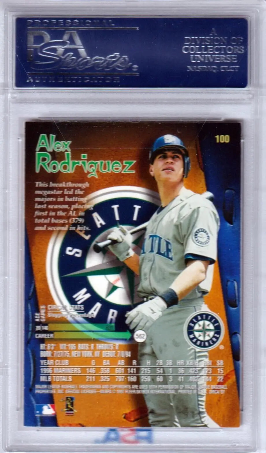 Alex Rodriguez baseball card PSA DNA from 1997 Mariners circ autographed edition