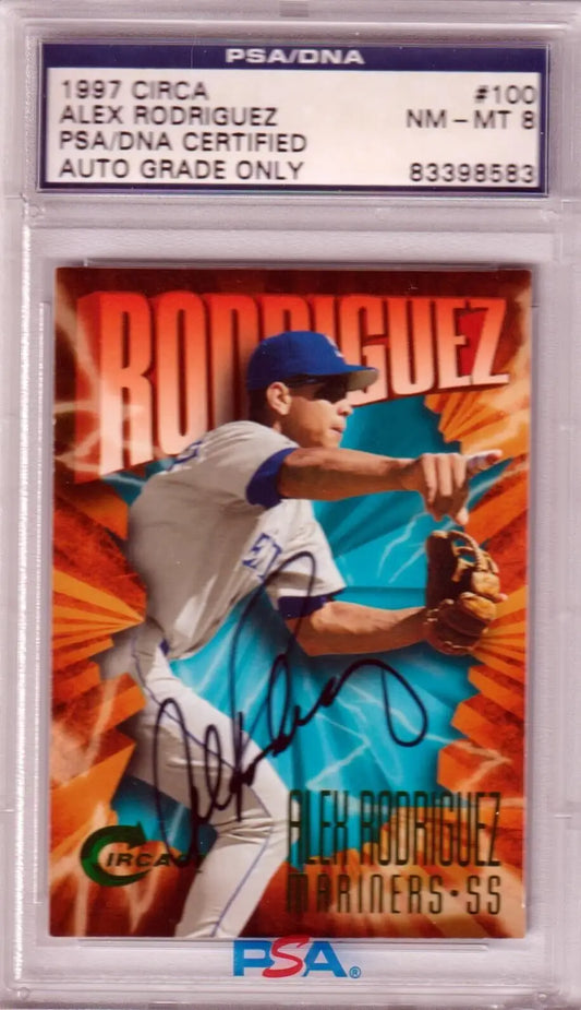 Autographed Alex Rodriguez baseball card graded PSA DNA from 1997 Mariners featuring ESPN covers