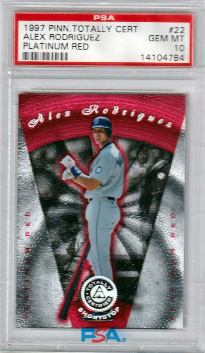 Graded Alex Rodriguez baseball card from Pinnacle Totally Certified series at Columbia Hobby