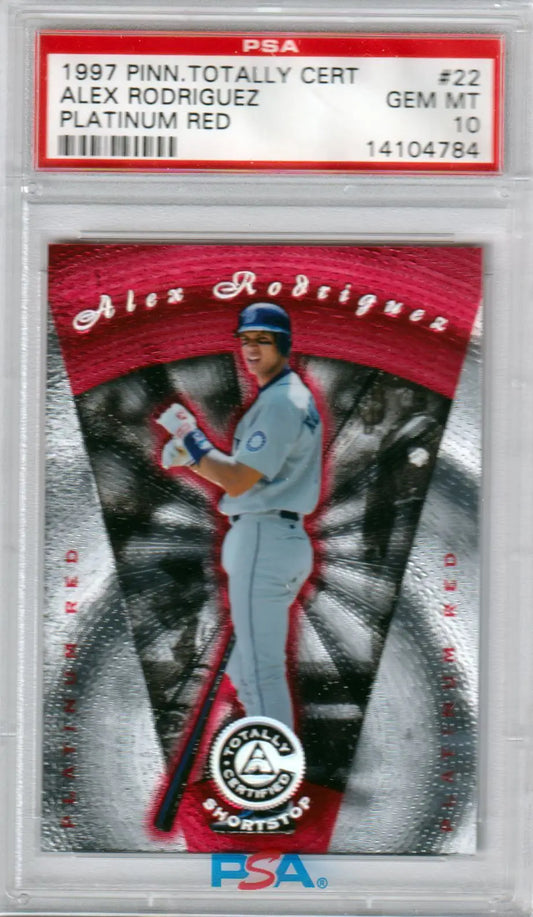 Graded Alex Rodriguez baseball card from Pinnacle Totally Certified series at Columbia Hobby
