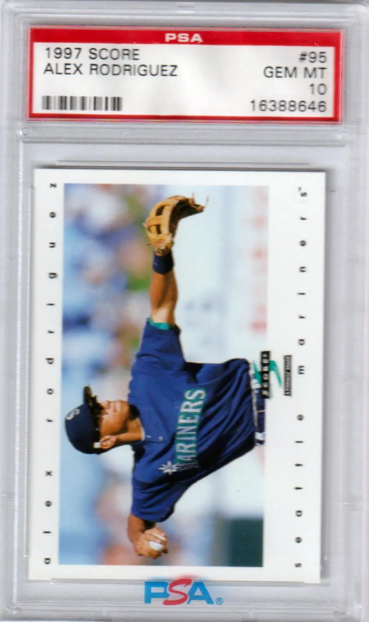 Graded Alex Rodriguez baseball card from Columbia Hobby Score Alex Rodriguez 1997 Mariner