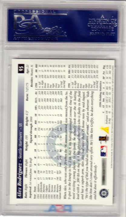 Graded Alex Rodriguez baseball card from Score Alex Rodriguez 1997 Mariners collection