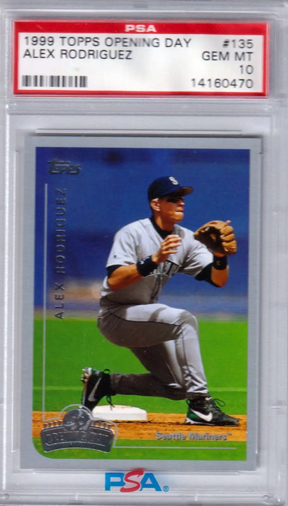 Graded Alex Rodriguez Baseball Card from 1999 Topps Opening Day, PSA 10 GEM MINT
