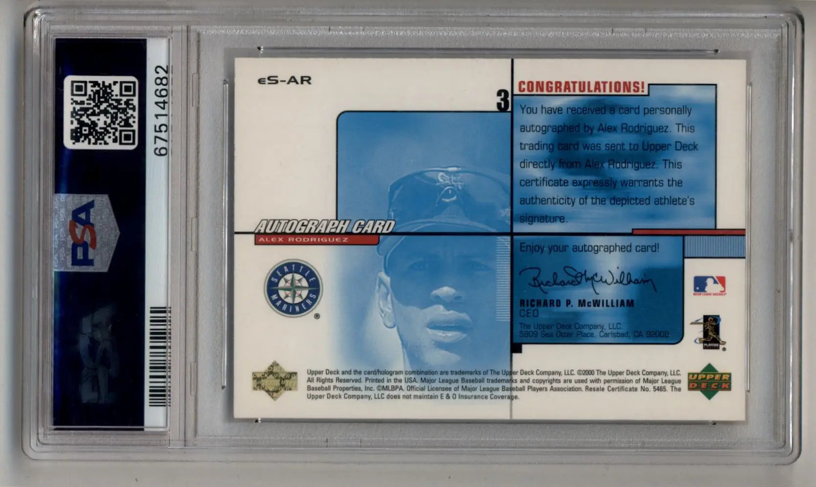 Graded Alex Rodriguez Upper Deck Evolve Autograph Baseball Card PSA 9