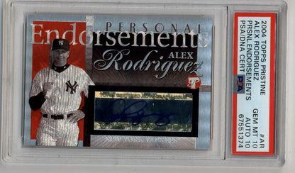 Alex Rodriguez 2004 Topps Pristine auto PSA graded autographed baseball card