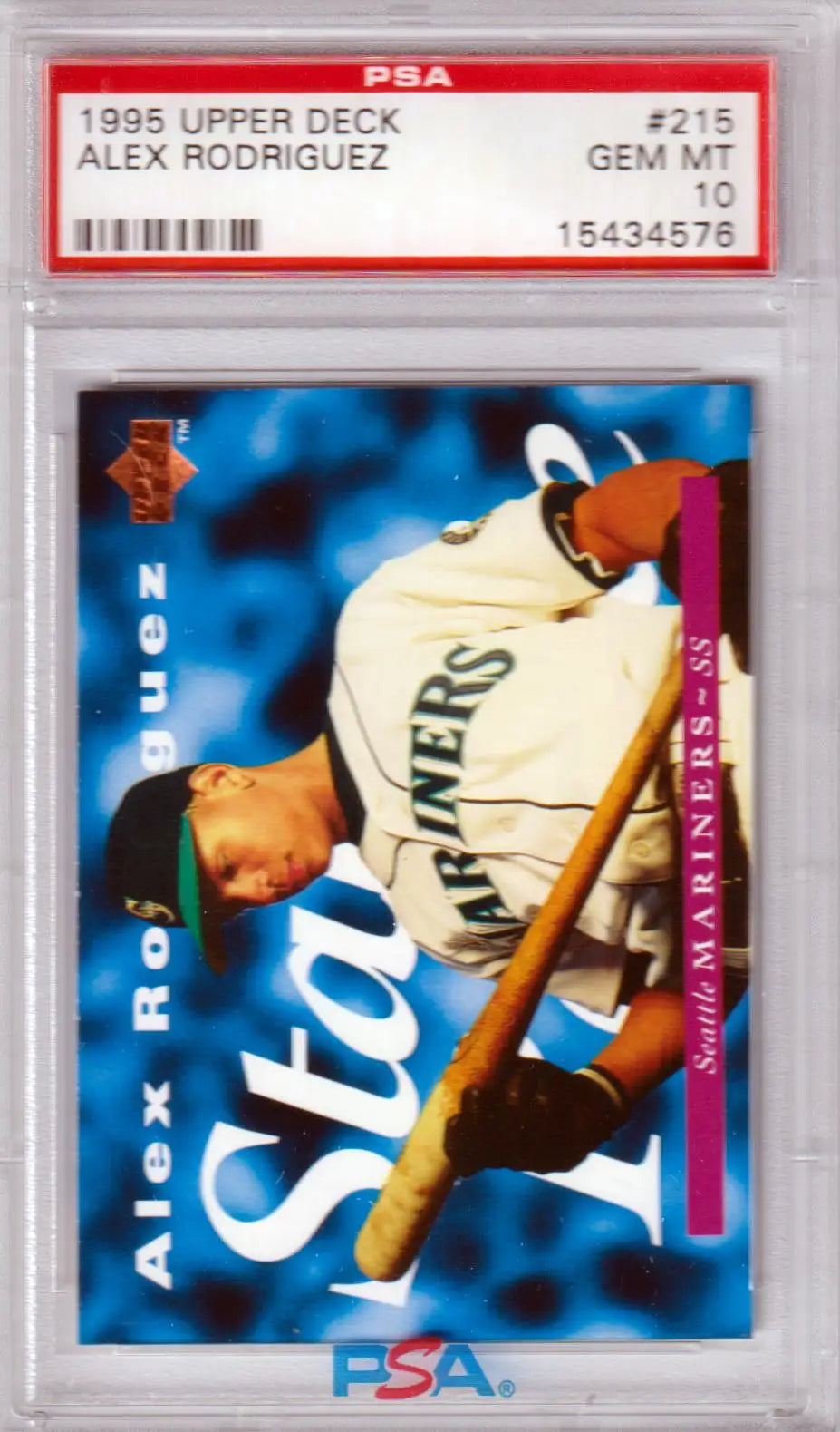 Graded Alex Rodriguez baseball card from Upper Deck Star series, PSA 10 condition