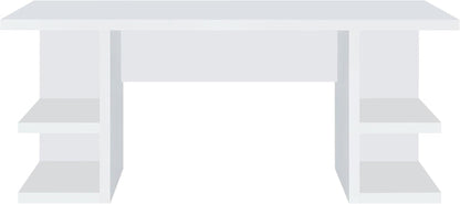 Alice 71" Modern Home Office Desk with Storage, 4-Shelf Contemporary Engineered Wood Computer Desk, White-3