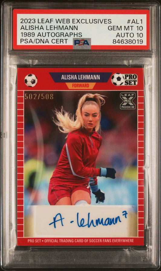 Alisha Lehmann 2023 Leaf Web Exclusives 1989 Auto #502/508 PSA 10 Auto 10 - Singles