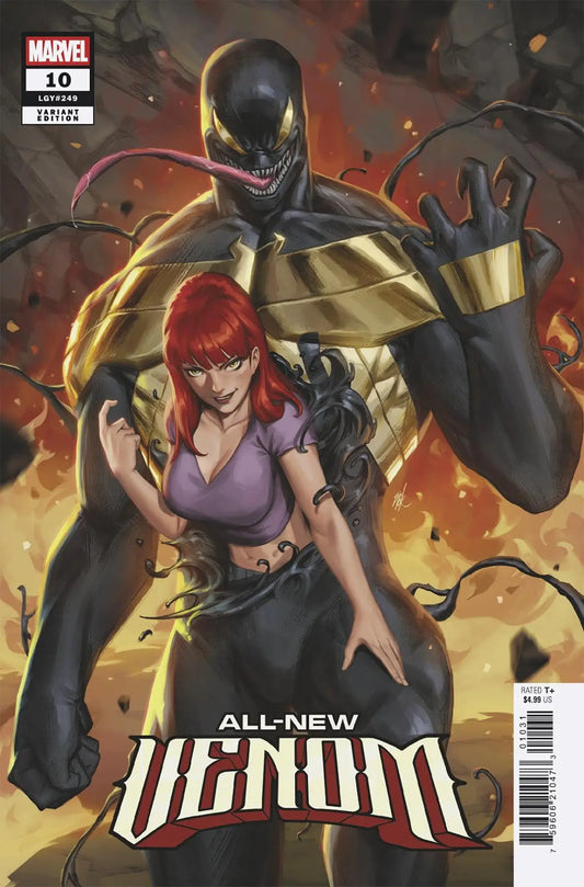 Comic book cover featuring Venom and Mary Jane Watson in the All New Venom #10 Ejikure Venom Variant