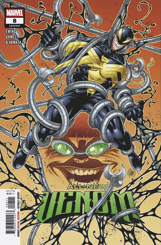 Comic book cover featuring All-New Venom #8 with symbiote squad and Doctor Octopus artwork