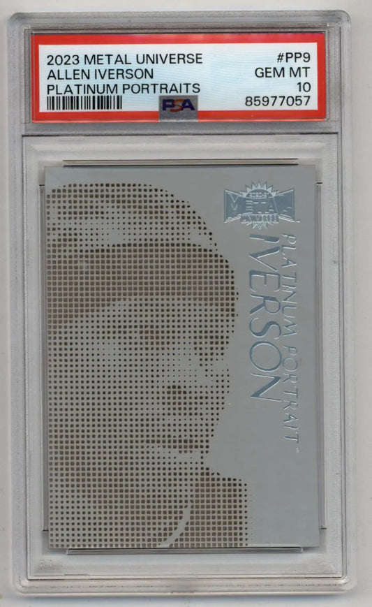 Allen Iverson 2023 Metal Universe Platinum Portraits trading card PSA 10 Gem Mint