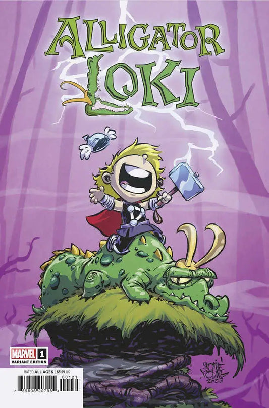Alligator Loki comic book Skottie Young Variant from the Marvel Universe