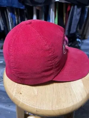 Alpo Red Corduroy SnapBack Hat featuring a stylish red corduroy snapback design