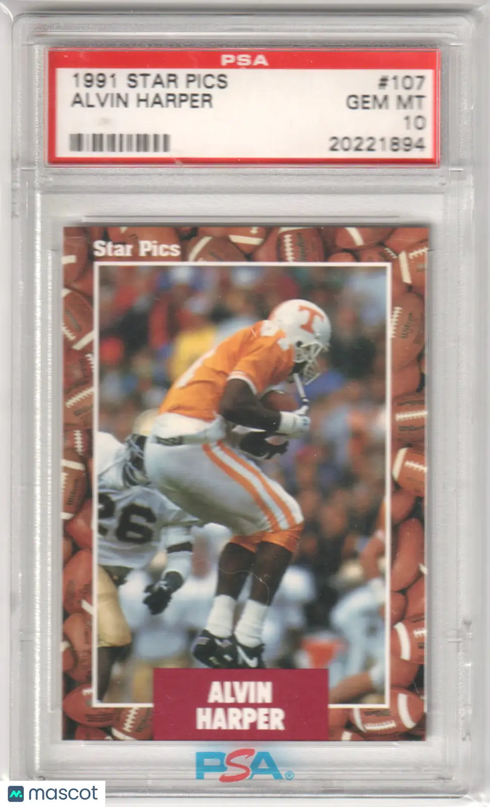 Graded Alvin Harper 1991 Star Pics football card PSA 10 BUCS from Columbia Hobby