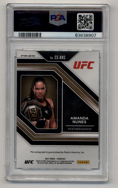 Amanda Nunes 2021 Prizm UFC Champions Auto Silver PSA 10 Gem Mint Auto 10 - Singles