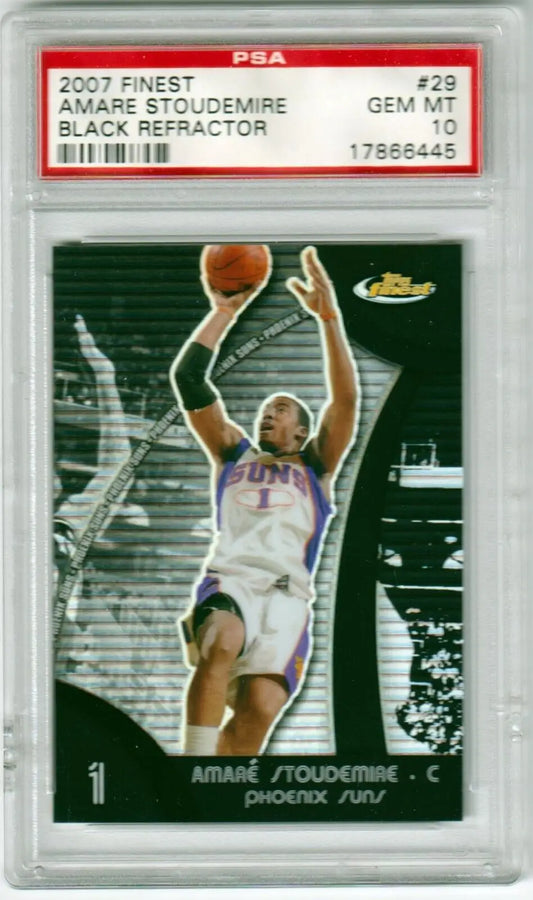 Graded Amare Stoudemire Finest Black Refractor basketball card at Columbia Hobby