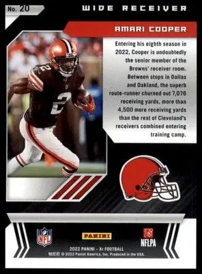 Football trading card featuring Amari Cooper from the 2022 Panini XR Cleveland Browns collection