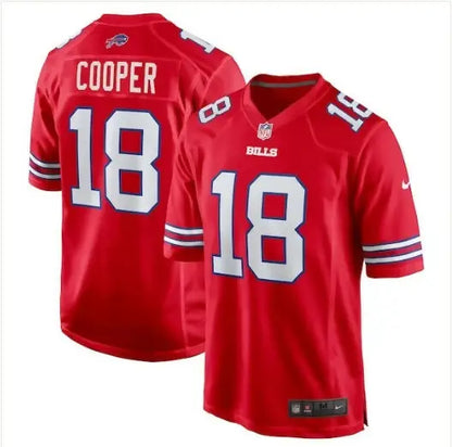 Red Buffalo Bills Amari Cooper 2nd Alternate Game Jersey displayed for sale