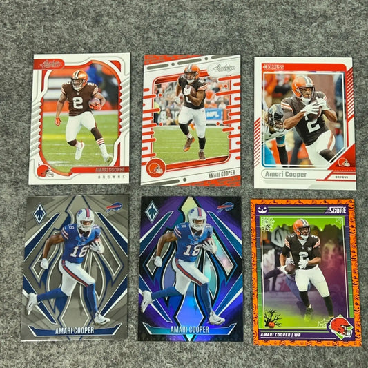 Six mint preowned Amari Cooper football trading cards from Cleveland Browns Bills set