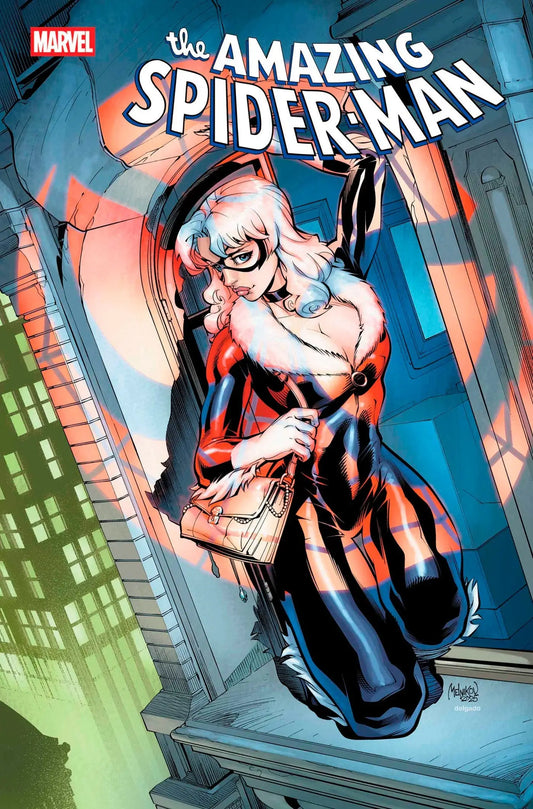Comic book cover of Amazing Spider-Man #6 featuring Gleb Melnikov Black Cat variant