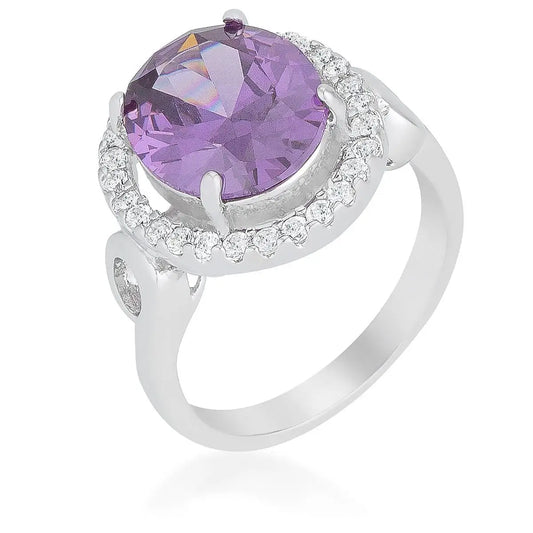 Amethyst Halo Cocktail Ring - Cocktail Ring