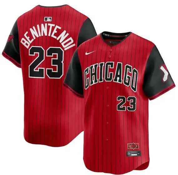 Red and black Andrew Benintendi Chicago White Sox Nike 2025 City Connect jersey